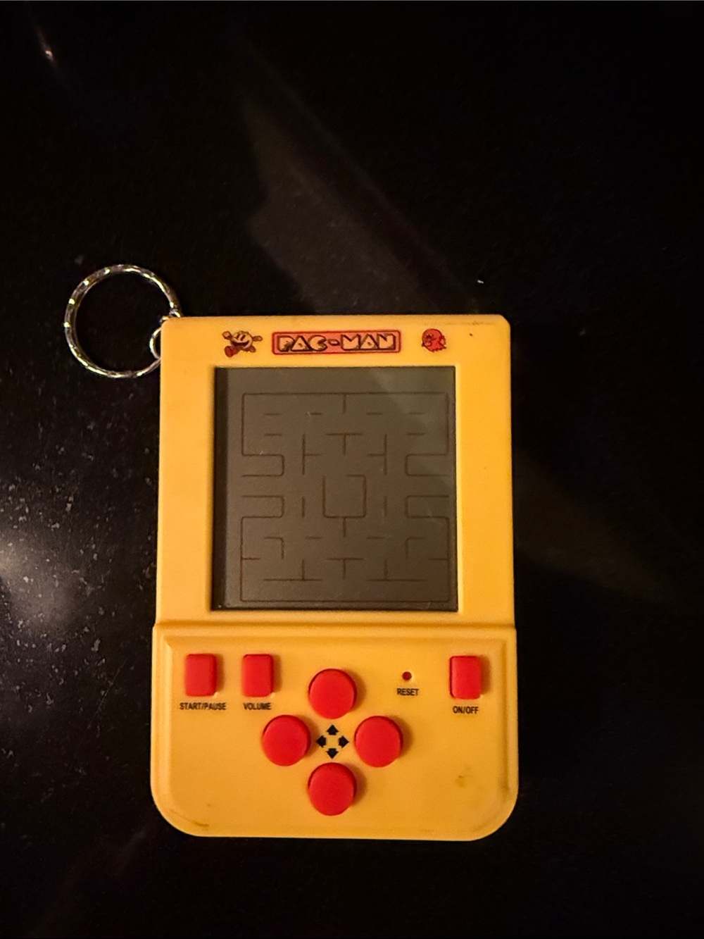 Yellow Portable Handheld Game Keychain
